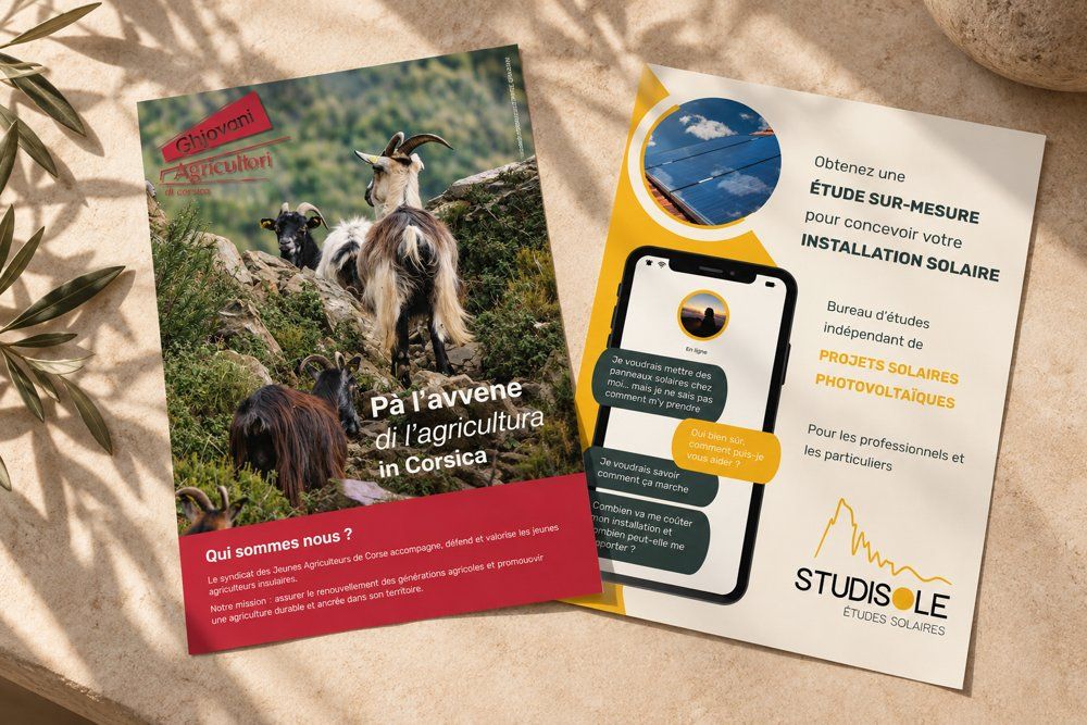 Affiches imprimées pour Ghjovani Agricultori et Studisole
