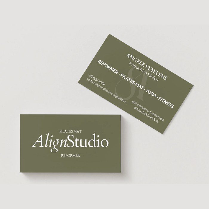 Cartes de visite AlignStudio, recto et verso