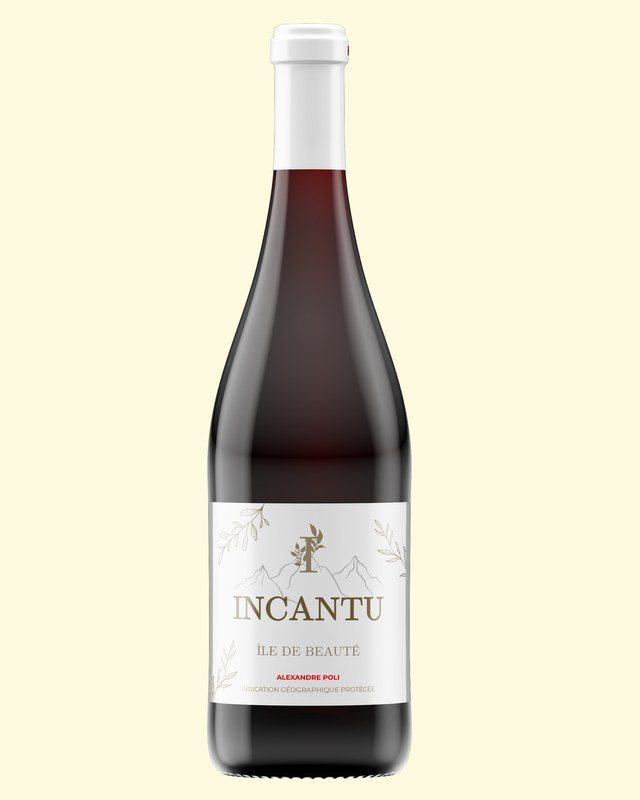 Bouteille de vin rouge Incantu, Alexandre Poli